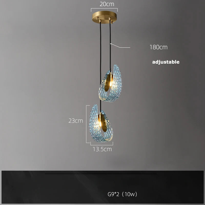 lustre en verre cristal LED pour un éclairage élégant - vue 13 sur 21