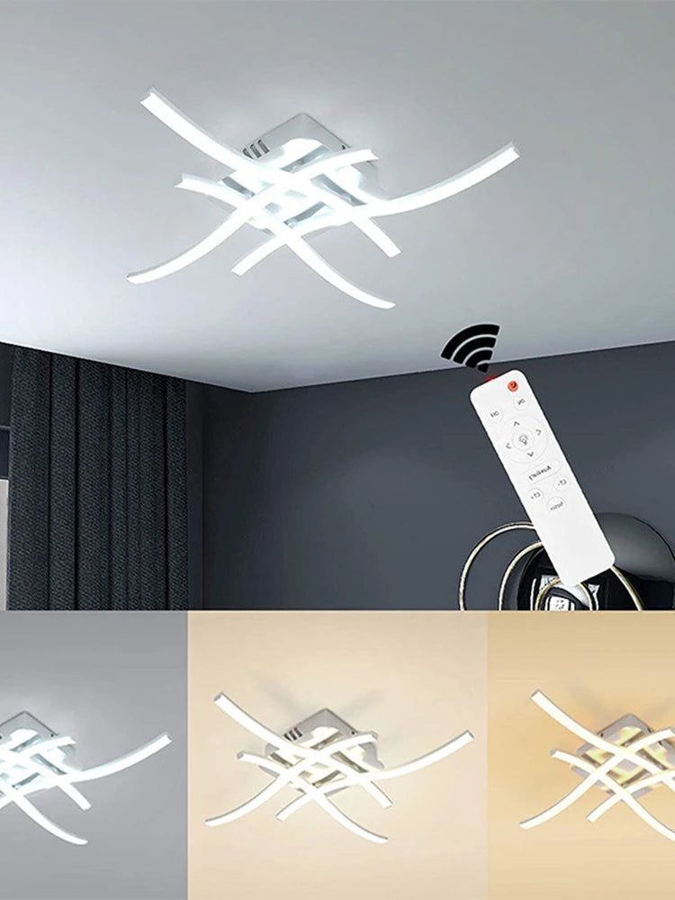 plafonnier chromé ondulé LED Surface - vue 4 sur 9