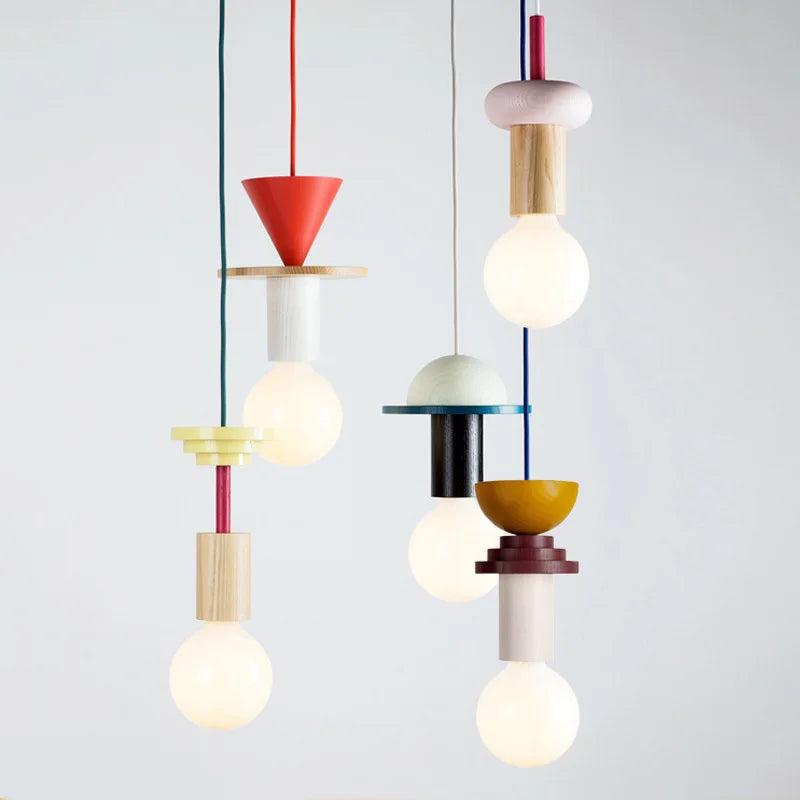Bois moderne suspension LED lumières cuisine nordique décor à la maison lampe suspendue Restaurant plafond Lustre Lustre chambre luminaire - vue 5 sur 17