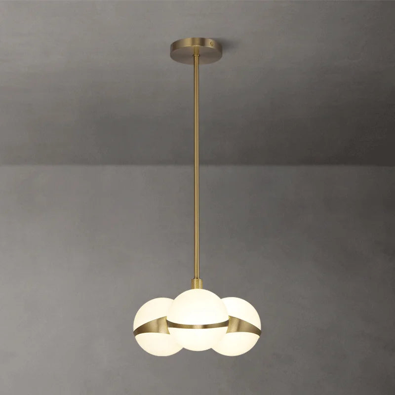 plafonnier nordique en cuivre créatif simple lustre à haricots magiques moléculaires - vue 3 sur 8