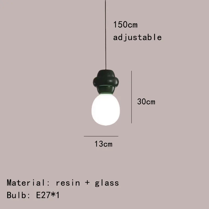 Pendelleuchte aus Harz und Glas mit verstellbarem Kabel
