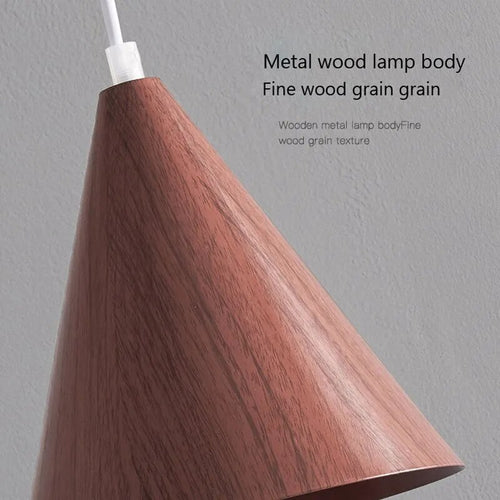 Moderne LED-Pendelleuchte aus massivem Nussbaumholz - vue 7 sur 10