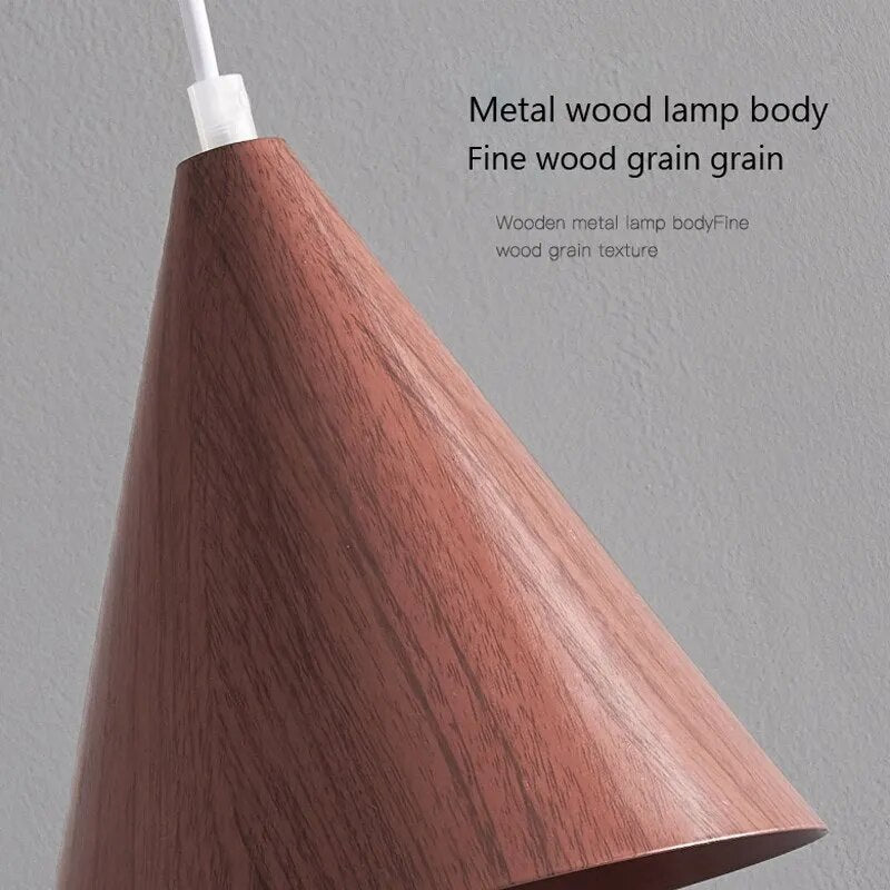 Moderne LED-Pendelleuchte aus massivem Nussbaumholz - vue 6 sur 10