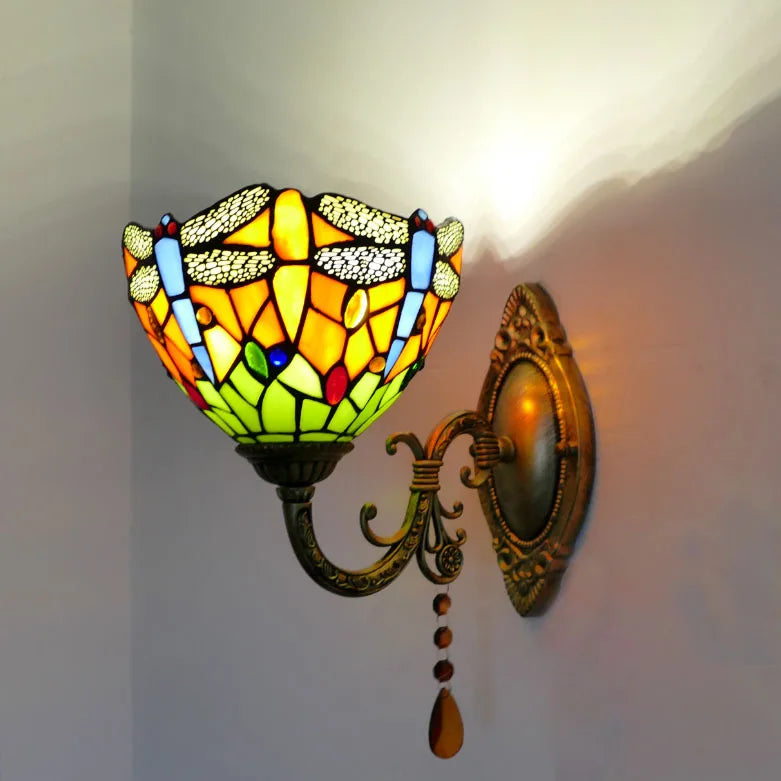applique murale rétro méditerranéen led baroque tiffany - vue 4 sur 12