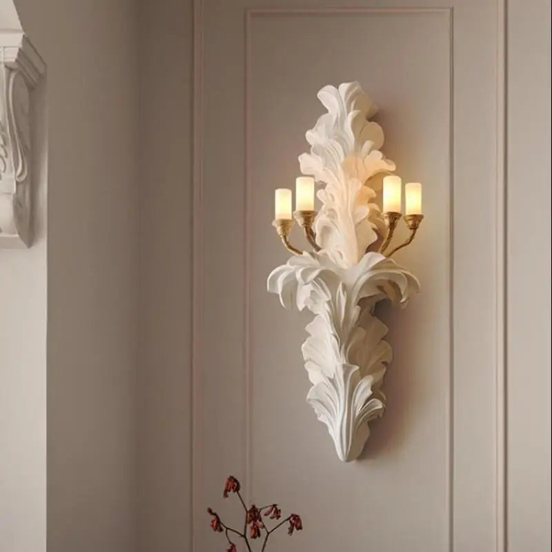 applique murale vintage en plâtre design art en relief à led