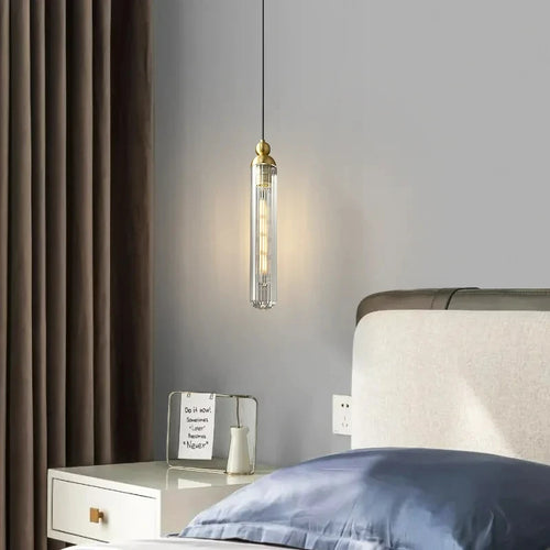 Kronleuchter aus Klarglas mit verstellbarem Kupferkabel - vue 3 sur 8