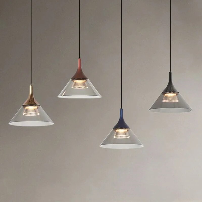 Suspension conique design en verre à LED - vue 5 sur 10
