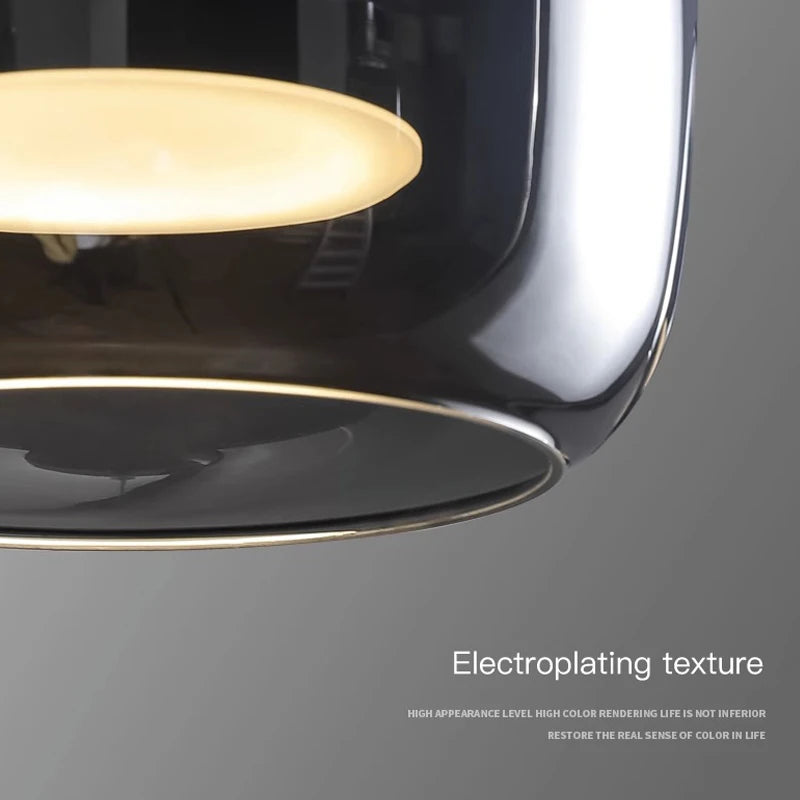 suspension moderne en verre noir pour décoration intérieure - vue 7 sur 9