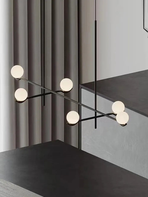 Minimalistische postmoderne Pendelleuchte für ein elegantes und modernes Interieur - vue 5 sur 12