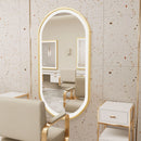 miroir oval à led avec éclairage ajustable et anti-buée