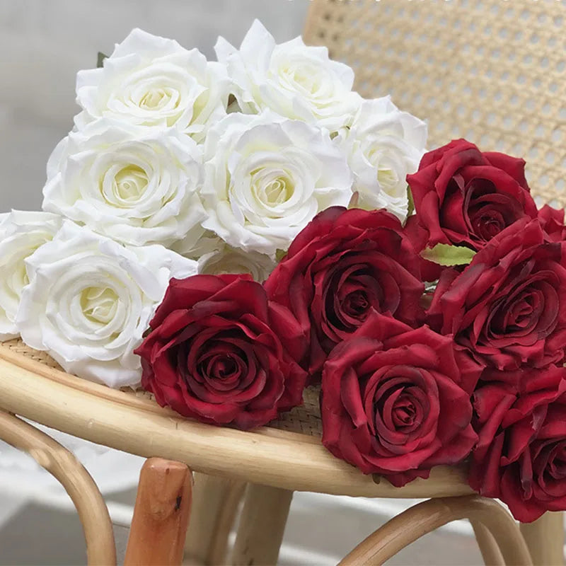 fleurs de roses artificielles bouquet décoration pour la maison et bureau - vue 3 sur 14