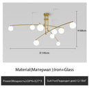 Minimalistischer Kronleuchter aus Glas im nordischen Stil für die Innendekoration