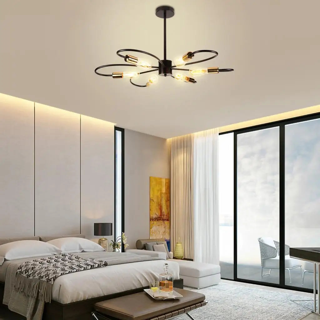 lustre moderne à leds pour salon nordique suspension - vue 6 sur 10