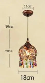 Türkischer Kronleuchter Vintage Boho-Stil Buntes Glas Romantisch für Café oder Restaurant