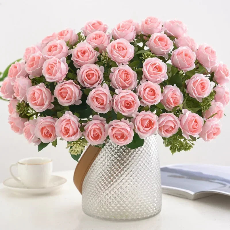 bouquet de roses artificielles pour mariage et décoration - vue 6 sur 12