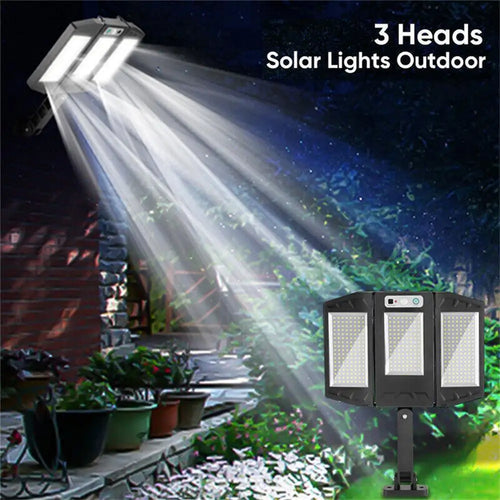 lampadaire solaire 384 led étanche avec capteur et télécommande - vue 2 sur 7