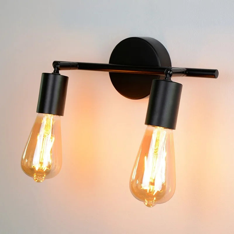 applique murale industrielle rétro multi-têtes minimaliste led - vue 4 sur 12