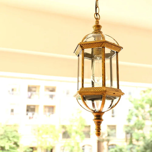 Lampe extérieure Suspension de jardin porte couloir balcon lampe suspendue lanterne étanche couloir allée cour plafonniers - vue 2 sur 10