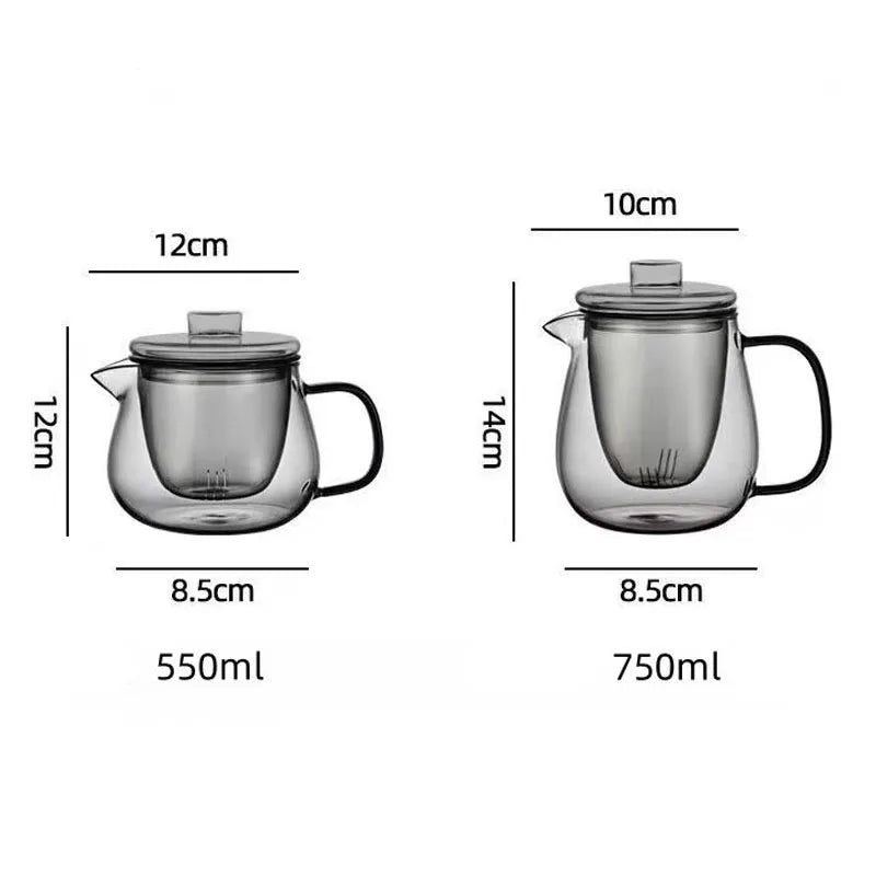 Théière verre borosilicate avec infuseur style moderne - vue 7 sur 7