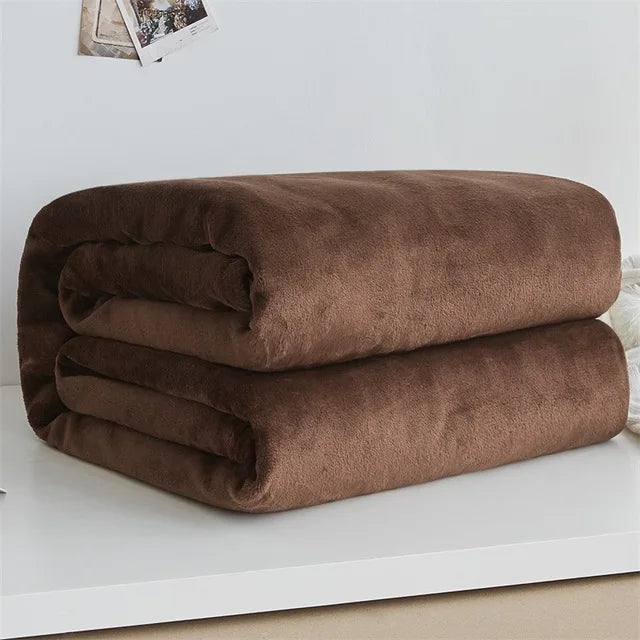 Plaid polaire flanelle doux chaud pour lit canapé