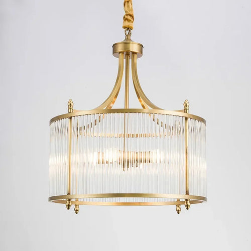 lustre moderne en cuivre avec tubes de verre led