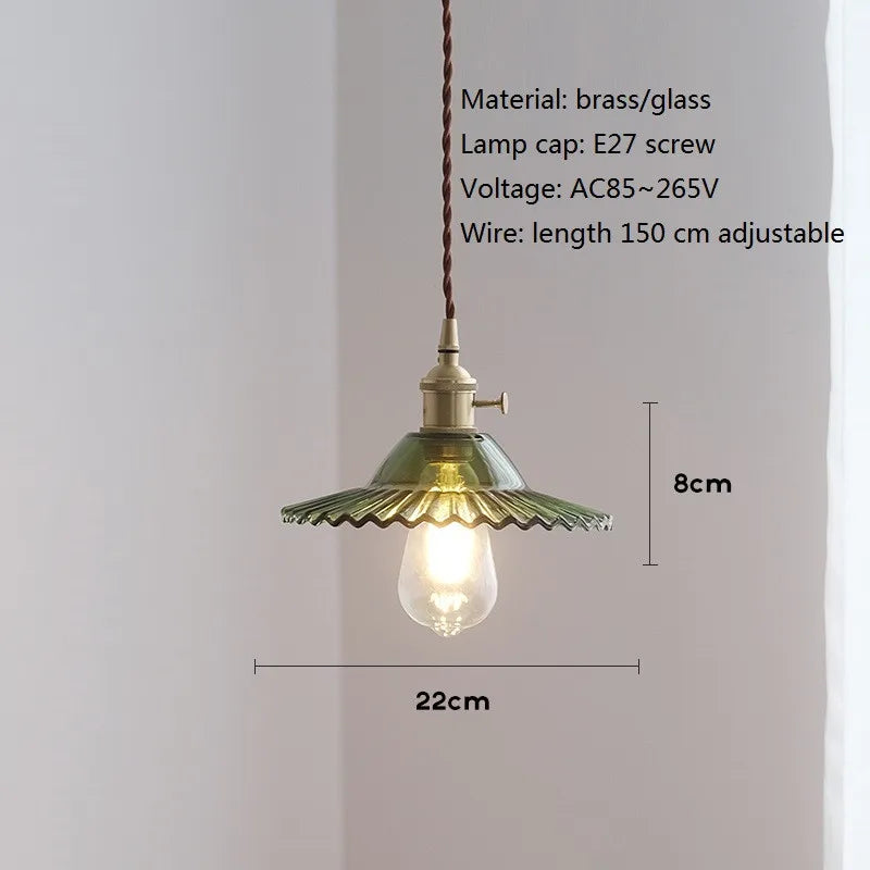 suspension nordique vintage en verre et laiton