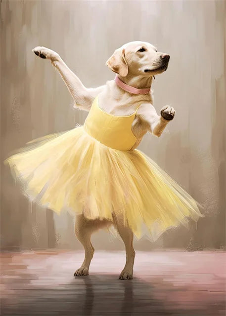 portraits de ballerine de chien art abstrait mural kawaii - vue 10 sur 26
