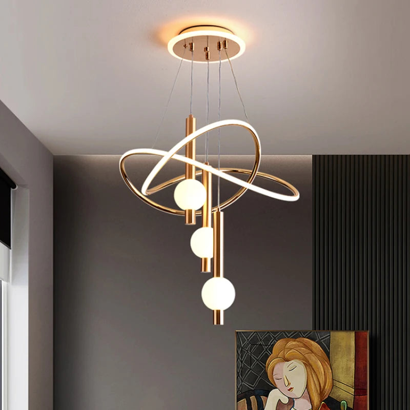 lustre moderne léger avec éclairage led pour intérieur - vue 4 sur 9
