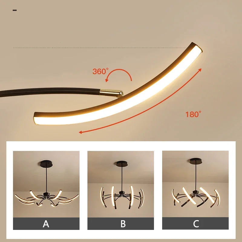 Lustre fini mat moderne pour la décoration du salon cuisine chambre étude lumière réglable lampes de plafond Led décoratives - vue 6 sur 10