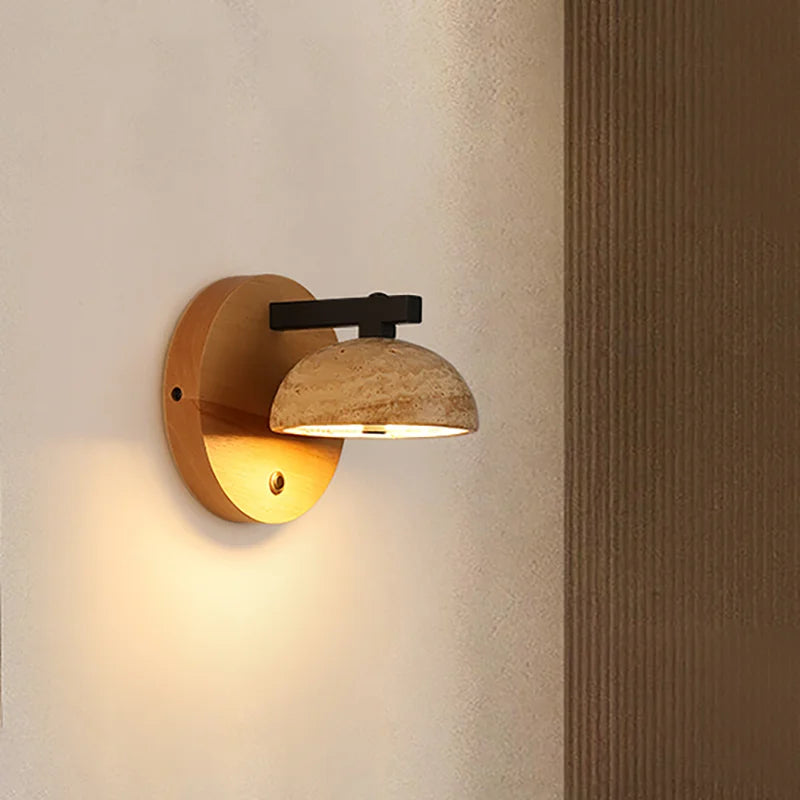 applique murale led morden en pierre naturelle style vintage nordique - vue 2 sur 6