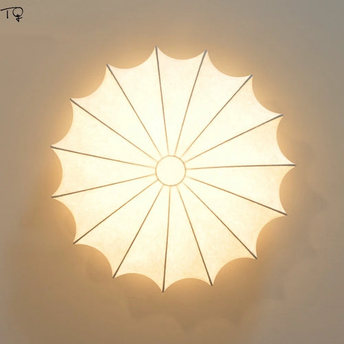 Japanische Deckenleuchte aus Stoff und Seide im klassischen Zen-Stil mit LED - vue 3 sur 5
