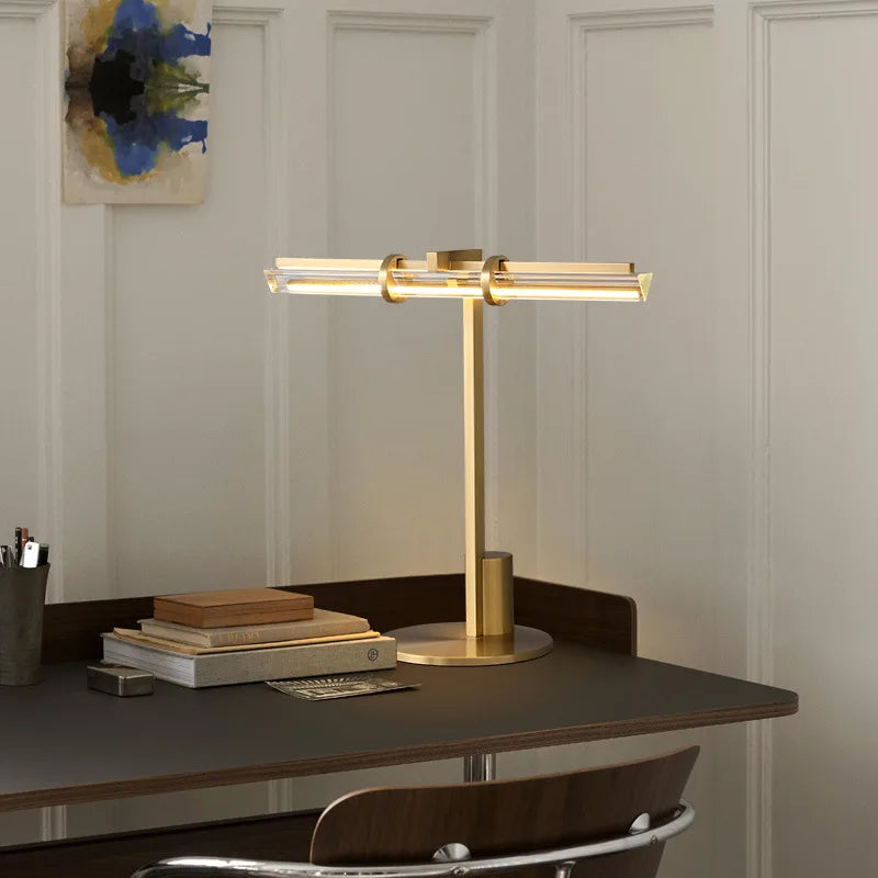 lampe de bureau led moderne en cristal minimaliste pour lecture et travail - vue 4 sur 7
