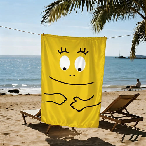 serviette de plage barbapapa cartoon douce sechage rapide - vue 6 sur 7