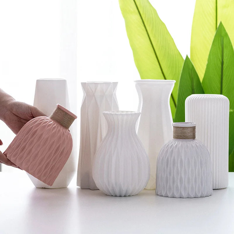 vase moderne en plastique pour décoration florale nordique - vue 5 sur 26