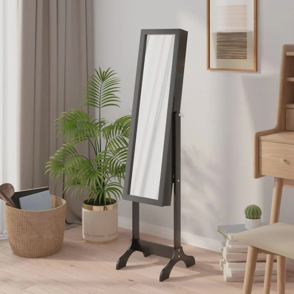 Black foot mirror 34x37x146 cm, home decoration wall Deco living room decoration