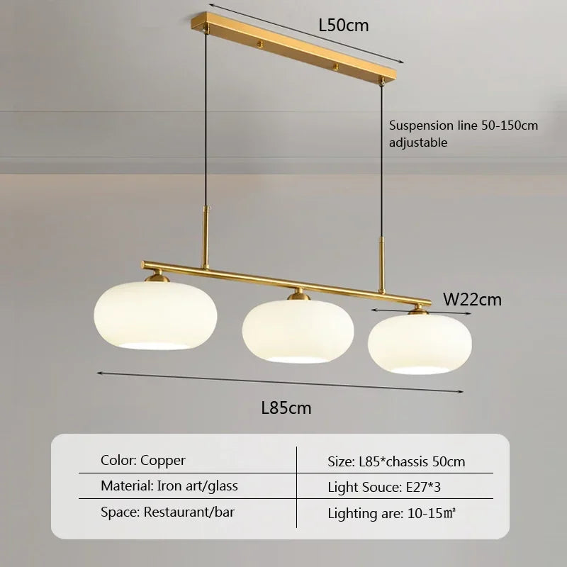 Moderne LED-Pendelleuchte aus Glas im nordischen Design