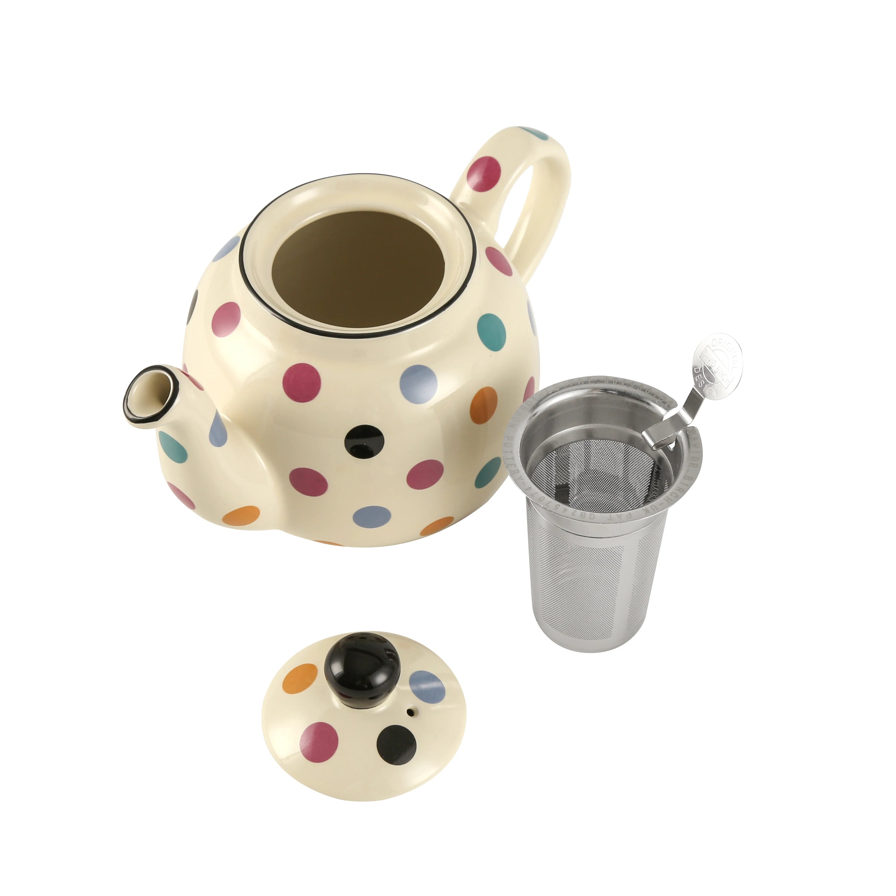 Theiere ceramique style ferme britannique motif pois service - vue 4 sur 5