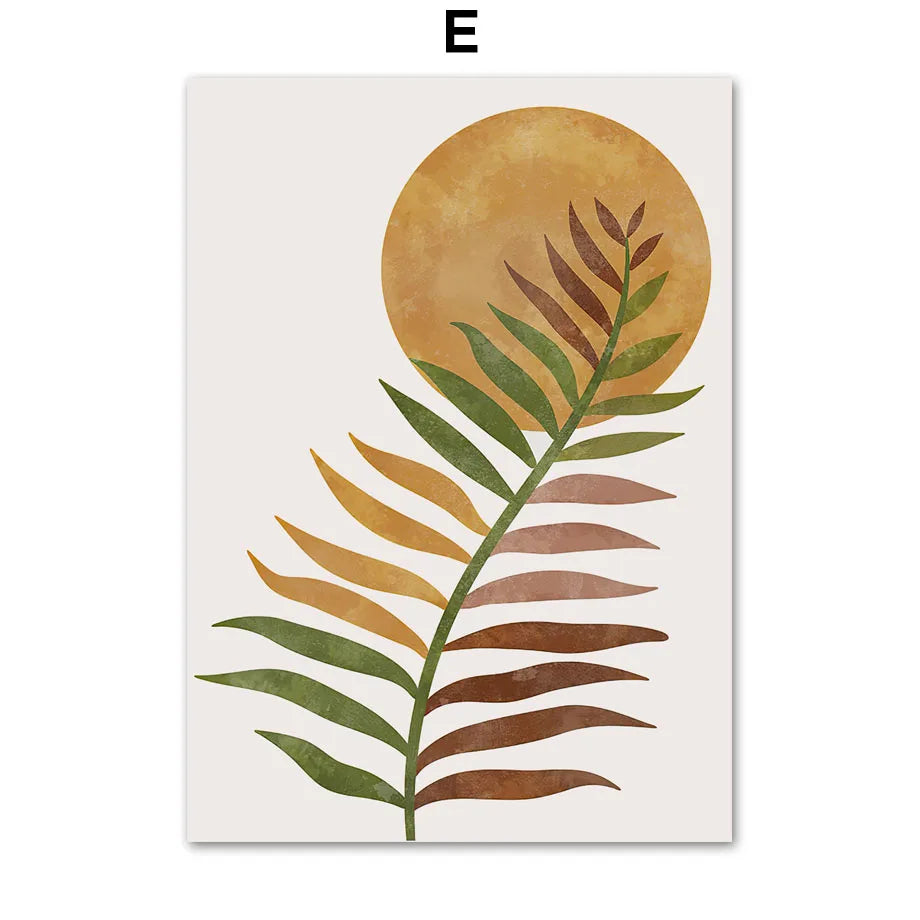 Tableau vase monstera en terre cuite décoration murale abstraite nordique - vue 13 sur 15