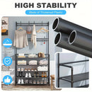 1 Piece 4/5 Ply 23" Carbon Steel, Multipurpose Clothes and Shoe Rack, Black/White, Self Assembly Required