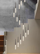 lustre long moderne en acier inoxydable pour duplex et centre commercial