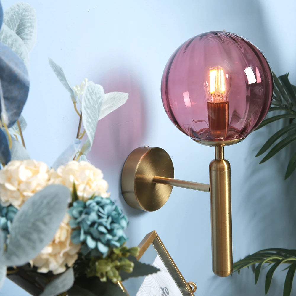 applique moderne nordique avec boule de verre led luminaria - vue 5 sur 14