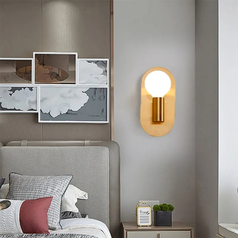 applique murale led verre doré plaque ronde intérieur - vue 5 sur 8