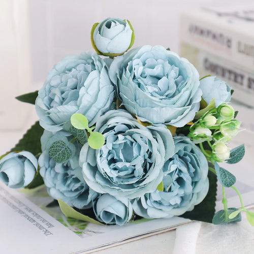 fleurs artificielles soie pivoine hortensia décoration mariage bouquet