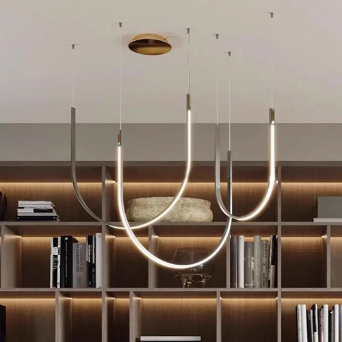 lustre design moderne en forme de u pour espaces industriels et créatifs - vue 3 sur 9