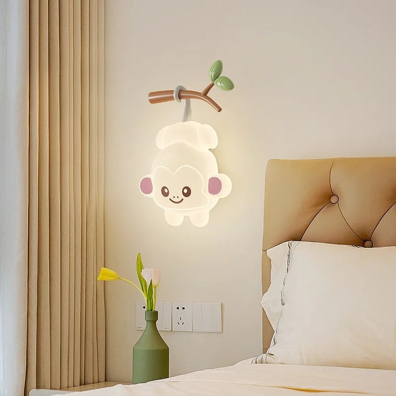 applique murale créative enfant singe ours branche école maternelle aire jeux - vue 3 sur 9