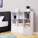 VASAGLE Bookshelf for Home Office, 9-Cube Bookcase Display Shelf, Freestanding Cube Unit Storage Rack with 3 Bottom Cabinets