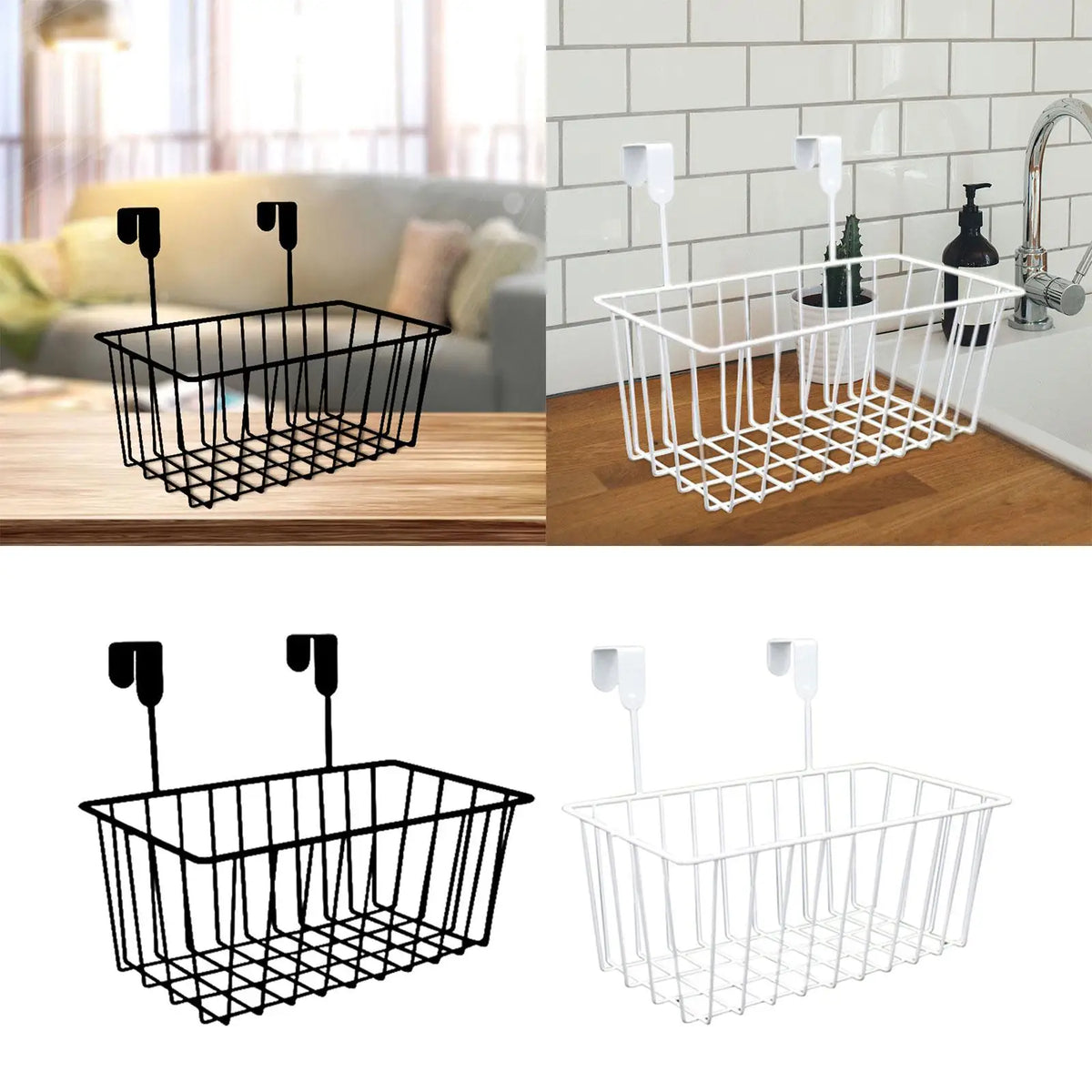 over the closet door, organizer, basket, grid, storage baskets with hooks, wire