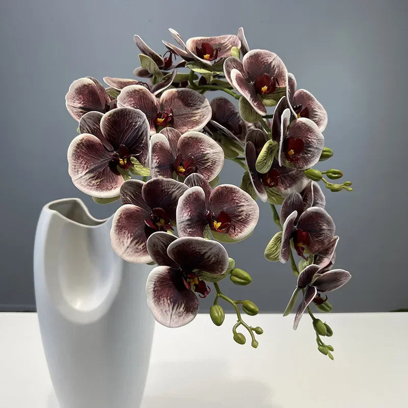 fleurs artificielles orchidée papillon en coton et silicone décoratives