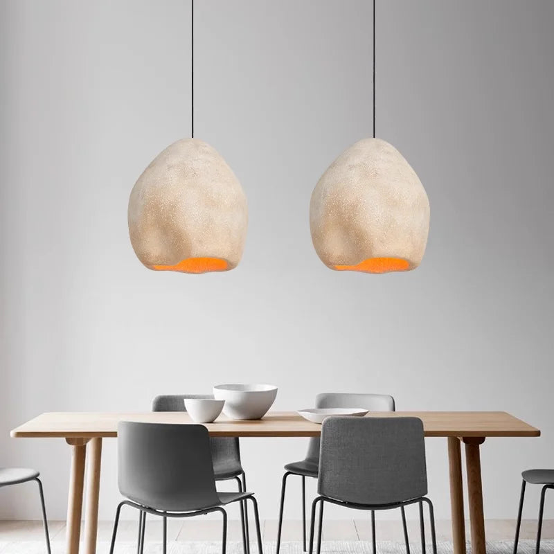 Wabi Sabi nordique LED Lustre salle à manger lampes suspendues Lustre barre suspension lampe décor à la maison Loft luminaire suspendu - vue 4 sur 9