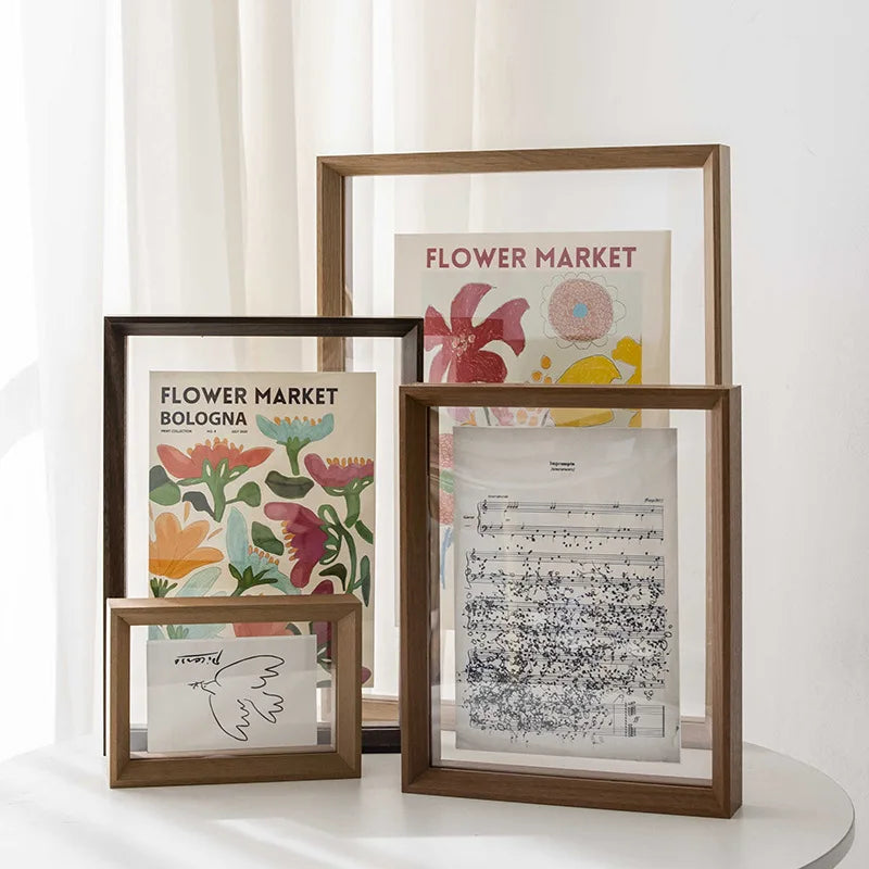 Wall-Hanging, Desktop Solid Wood Photo Frame Transparent Acrylic Frame For Framing Photos, Paintings, Posters, Certificates - vue 2 sur 9